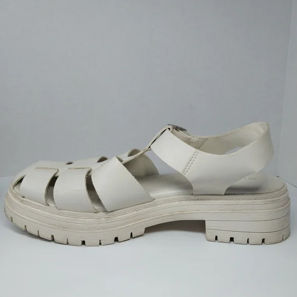 Old Navy Women's Size 8 M Chunky Y2K 90s Style Sandals Bone White Shoes - Picture 9 of 12